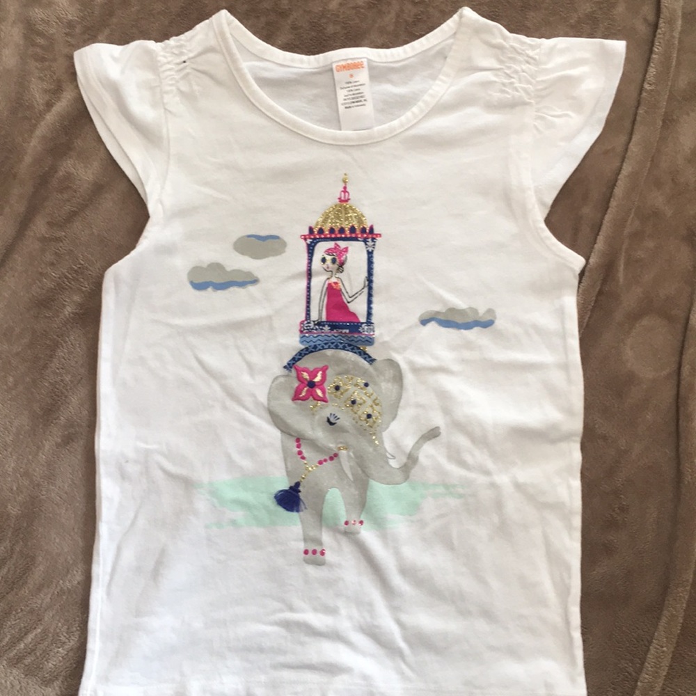 Girls Embellished Gymboree Cap Sleeve T-Shirt